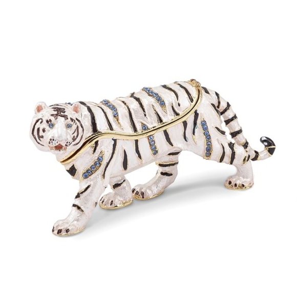 2022 is the Year of the Tiger! Pewter Bejeweled and enameled Tiger Trinket - Picture 3 of 5
